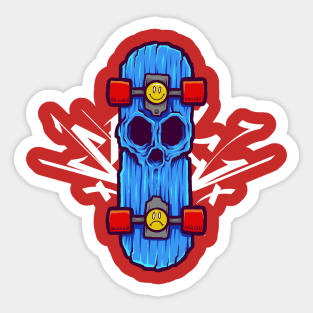 Zombie Skull Skateboard Sticker